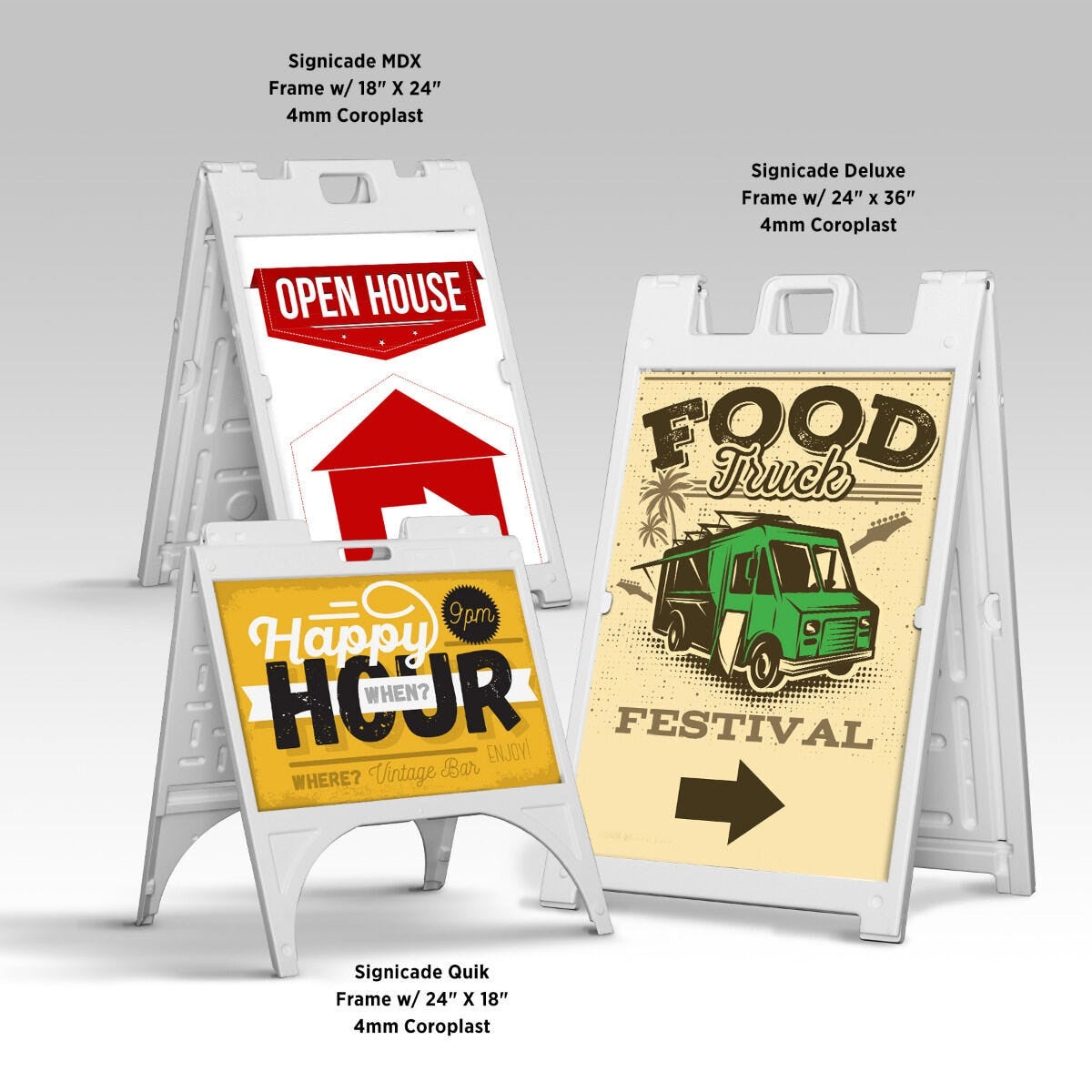 A-Frame Sidewalk Sign. A-frame sign sizes compared