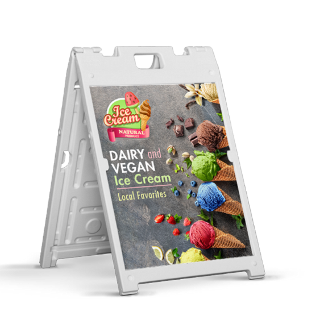 A-Frame Sidewalk Sign. Example 24 x 36 A-frame sign
