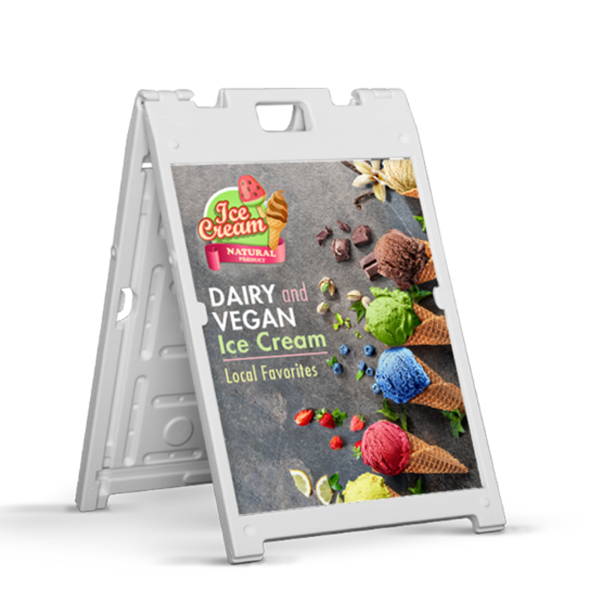 A-Frame Sidewalk Sign. Example 24 x 36 A-frame sign