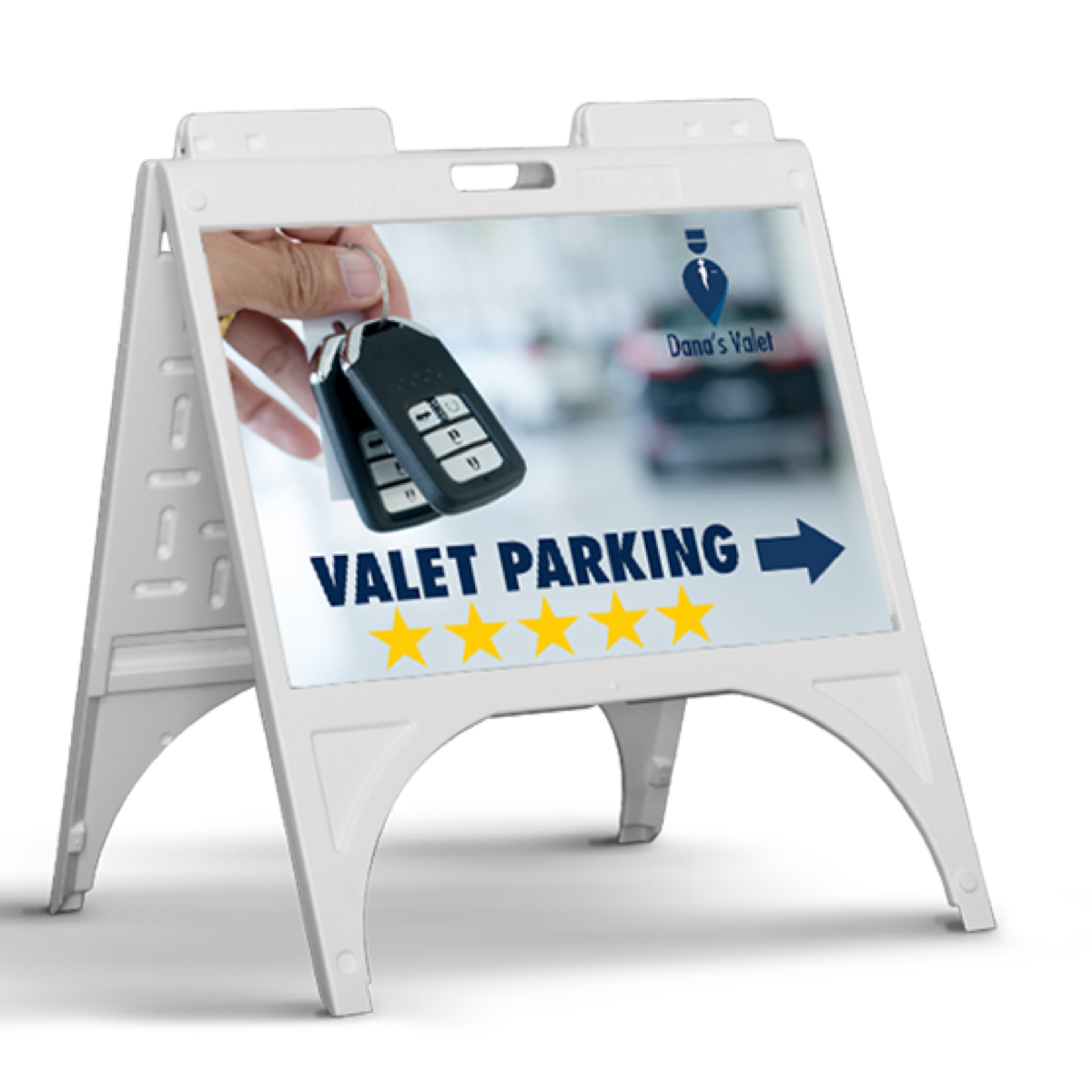 A-Frame Sidewalk Sign. Example 24 x 18 A-frame sign