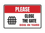 Please Close the Gate Aluminum Sign. Flat artwork, sample text