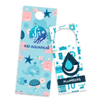 Door Hangers. Example door hangers, front and back