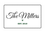 Family Name Aluminum Sign. Flat artwork, Farmhouse Script design, sample text