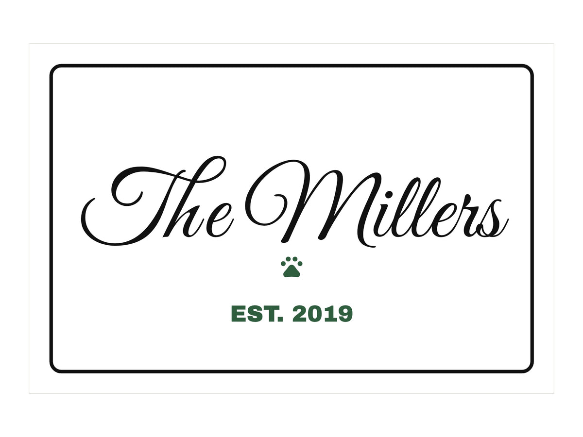Family Name Aluminum Sign. Flat artwork, Farmhouse Script design, sample text