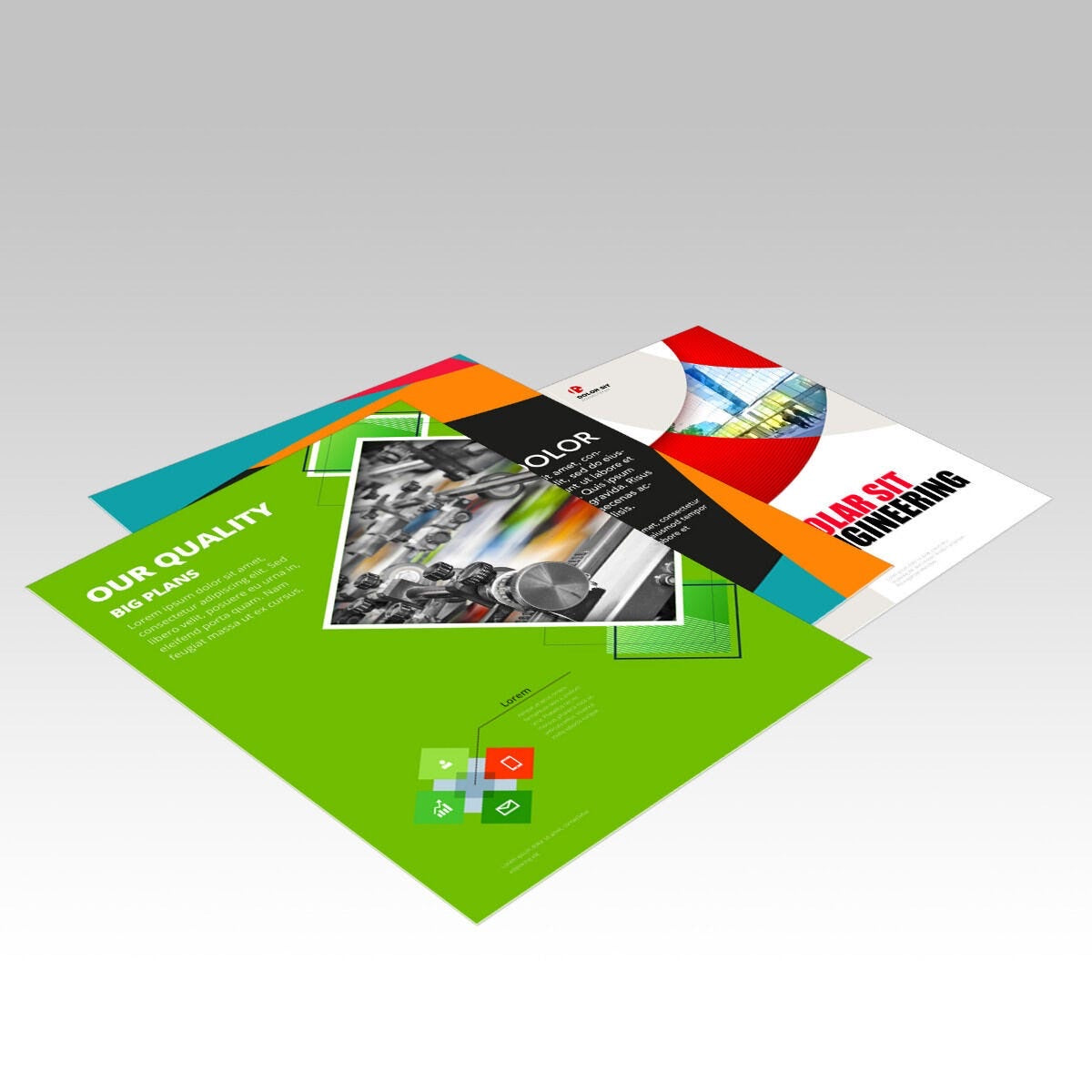 Flyers. Example flyers in several sizes