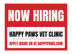 Now Hiring Yard Sign. Flat artwork, sample text