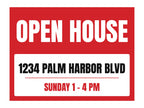 Open House Yard Sign. Flat artwork, sample text