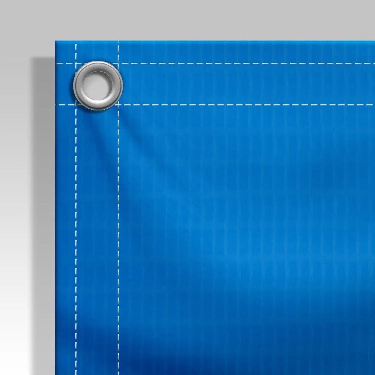 Outdoor Vinyl Banner (Vertical). Close-up of a hemmed edge with grommet