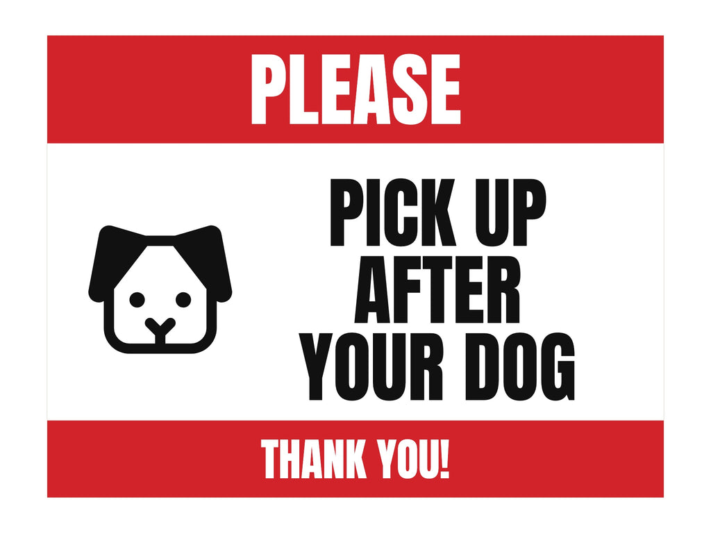 Please Pick Up After Your Dog Yard Sign. Flat artwork