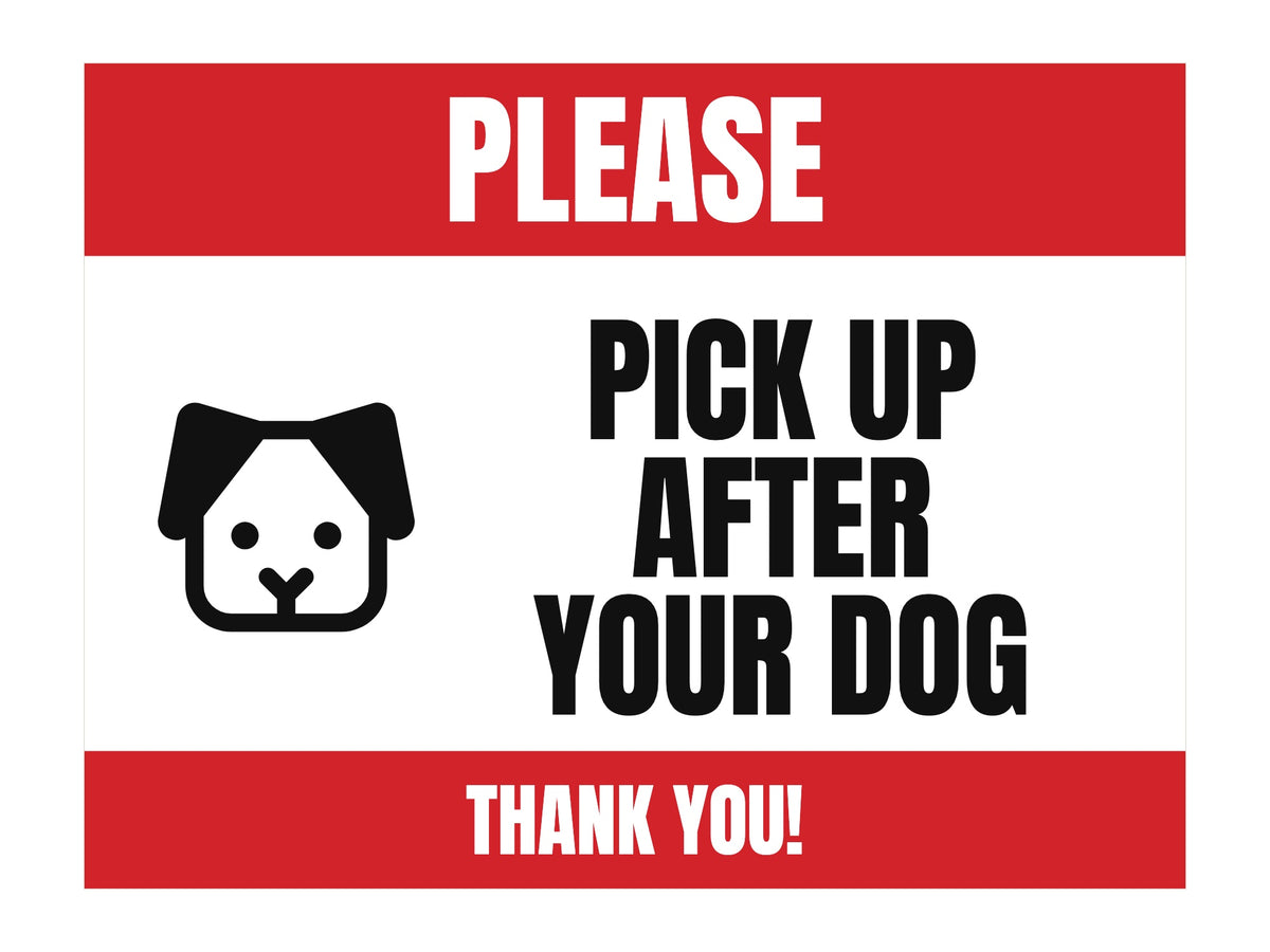 Please Pick Up After Your Dog Yard Sign. Flat artwork