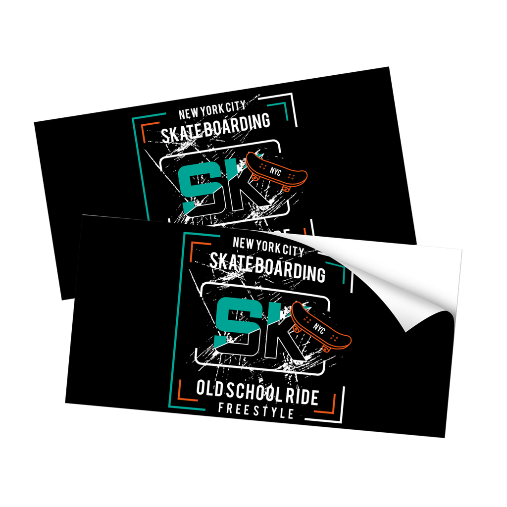 Rectangle Stickers. Example rectangle stickers with peel backing