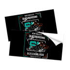 Rectangle Stickers. Example rectangle stickers with peel backing