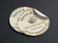 Round Stickers. Sample design shown: Haven & Tail