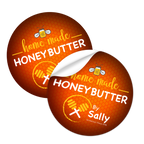 Round Stickers. Example round stickers with peel backing
