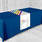Table Runner. Example table runner on a blue tablecloth