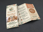 Tri-Fold Brochures. Sample design shown: Haven & Tail
