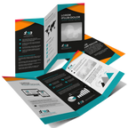 Tri-Fold Brochures. Example tri-fold brochures, open and folded