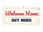 Welcome Home Banner. Flat artwork, Celebration design, sample text